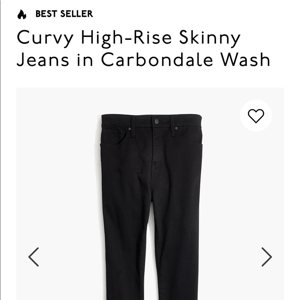 Madewell Curvy High Rise Jeans - Black 26T